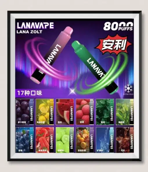 LANA ZOLT 8000 Puffs 拋棄式電子煙 台灣現貨 大容量可充電 多口味選擇 產品圖片 1 LANA ZOLT 8000 Puffs 拋棄式電子煙 台灣現貨 大容量可充電 多口味選擇 產品圖片 1