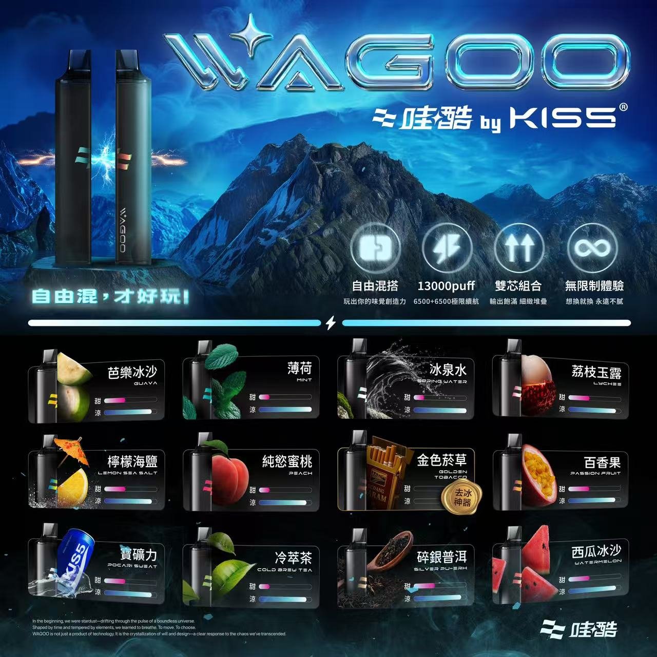 K65 MIX&SHARE 6500口一次性電子煙 KIS5雙口味混搭設計 Type-C快充 多種口味選擇 產品圖片 2